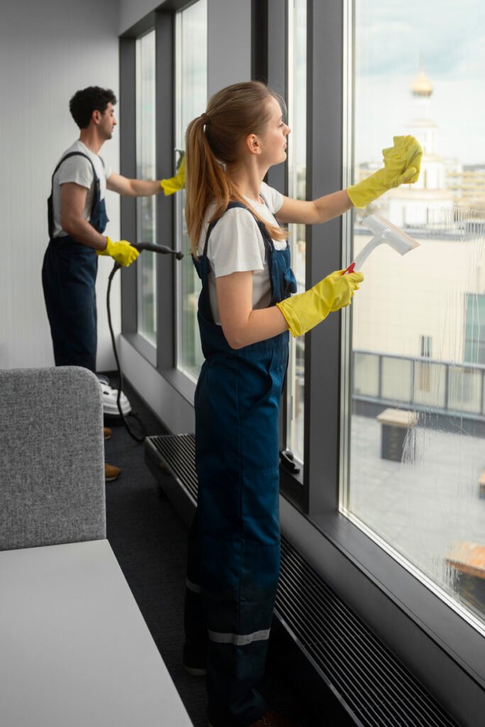 Deep Cleaning Windows at an Office